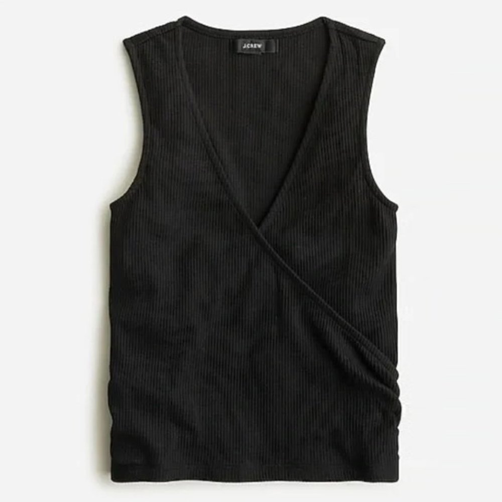 NWT J. Crew Ruched Wrap Top In Vintage Rib M